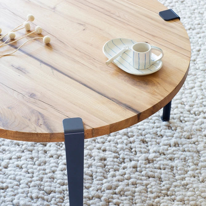 ronde salontafel - gerecupereerd hout