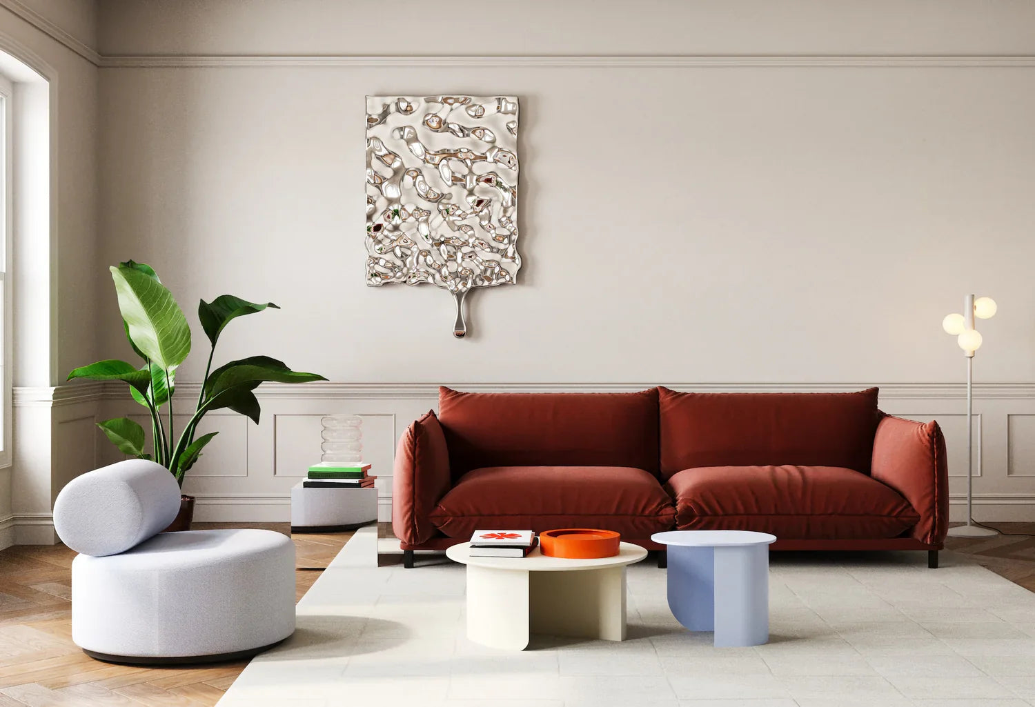 Plateau salontafel pigeon blue