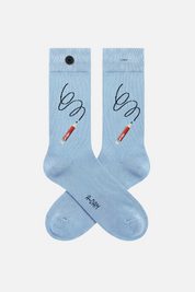 pencils blue socks