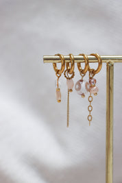 Oorbel - chain nude drop hoop