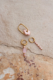 Oorbel - pink dottie hoop