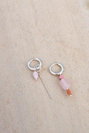 Oorbel - chain nude drop hoop