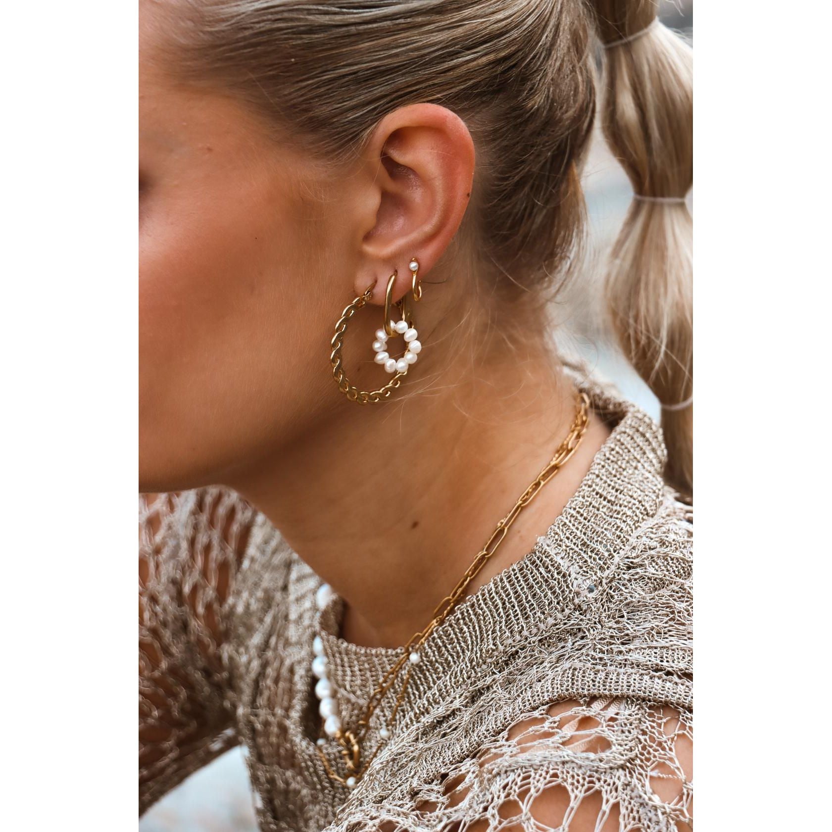 Oorbellen - Chic pearl goud of zilver