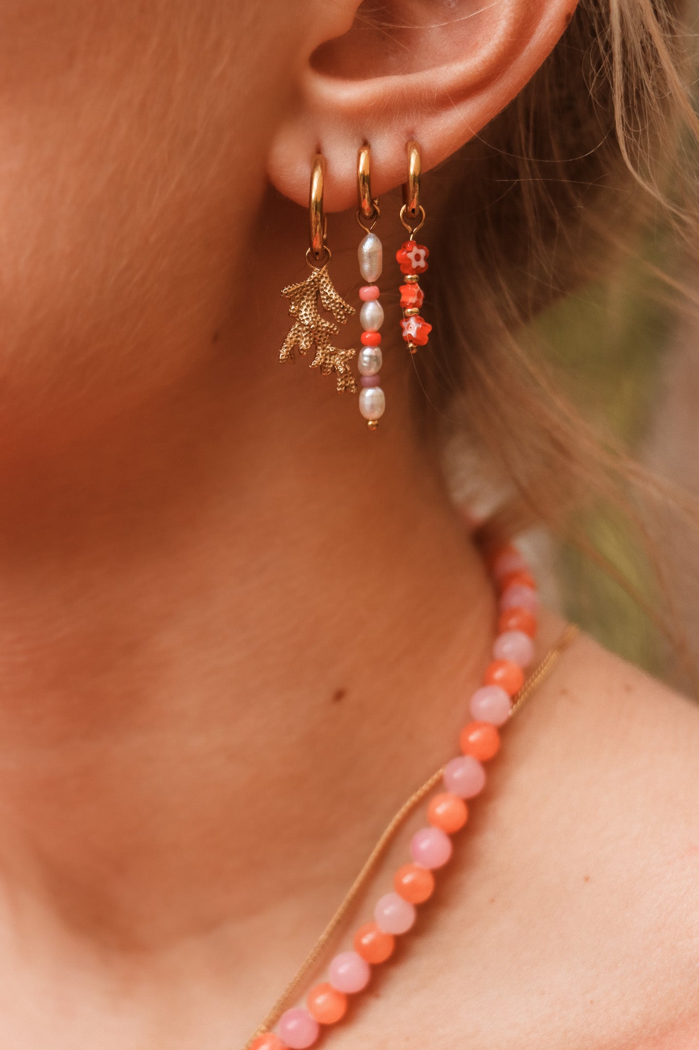 Oorbel -  coral hoop