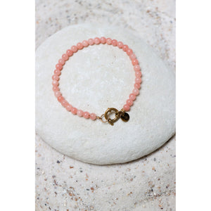 Armband - pastel pink beads gold