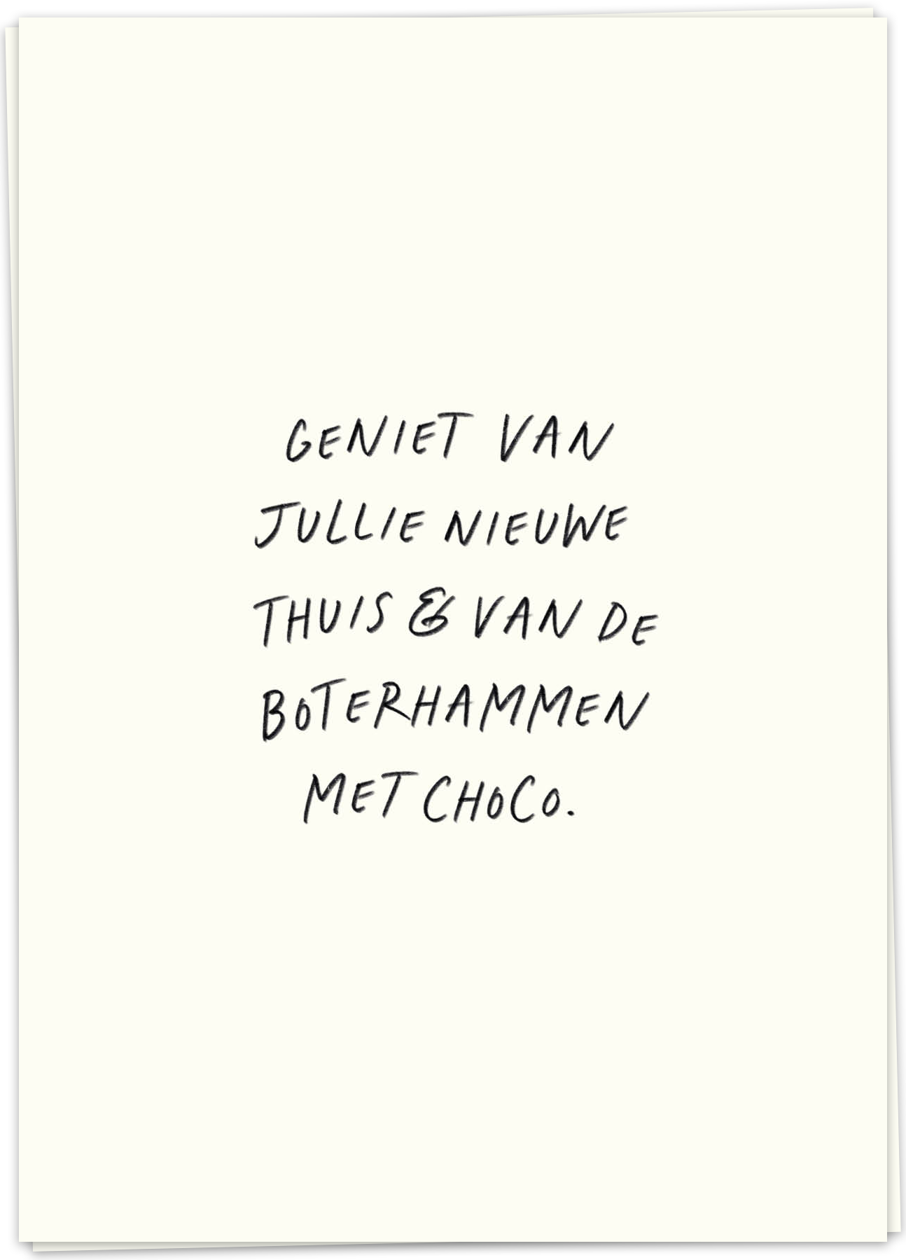 Kaart - boterhammen met choco