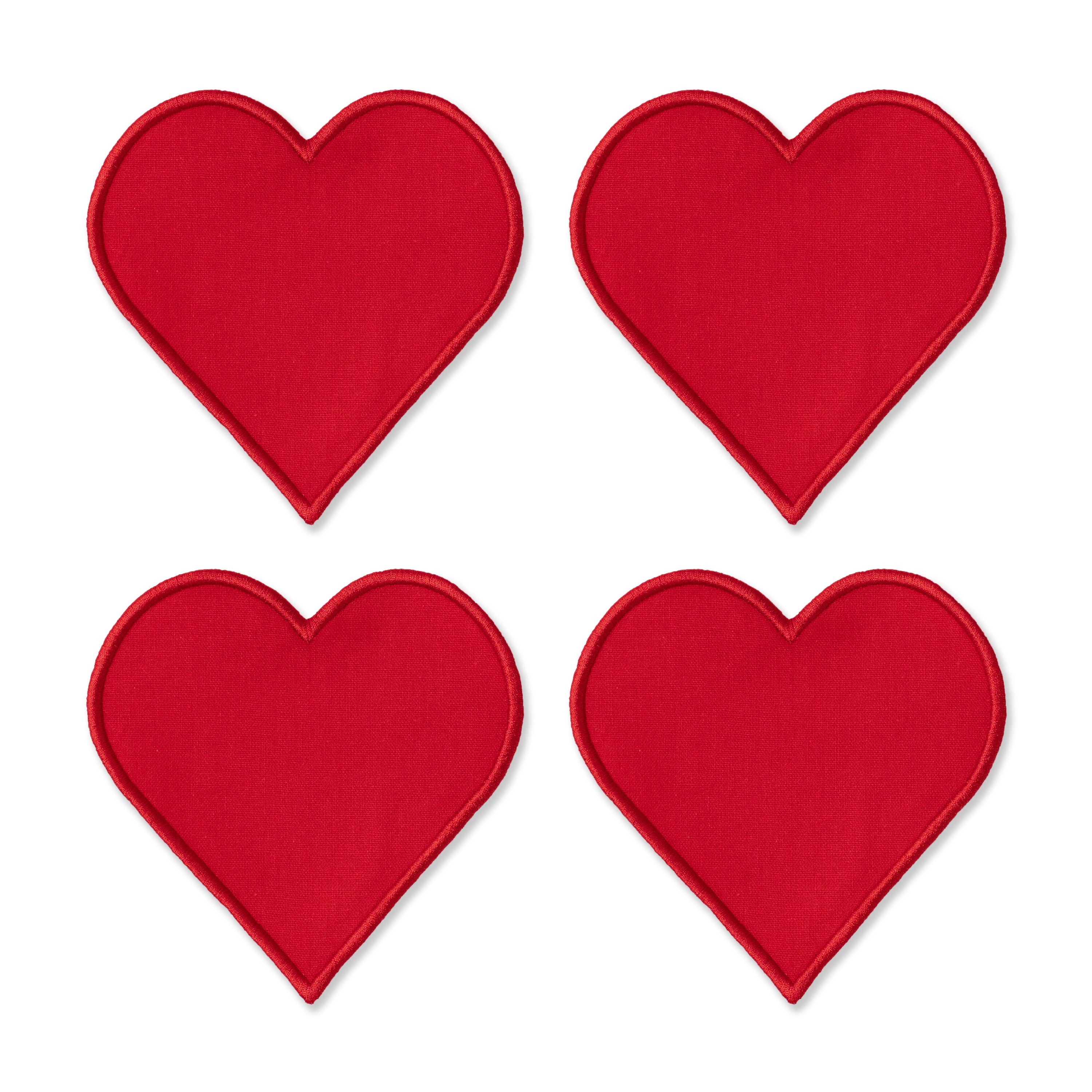 linnen onderzetters hearts in giftbox