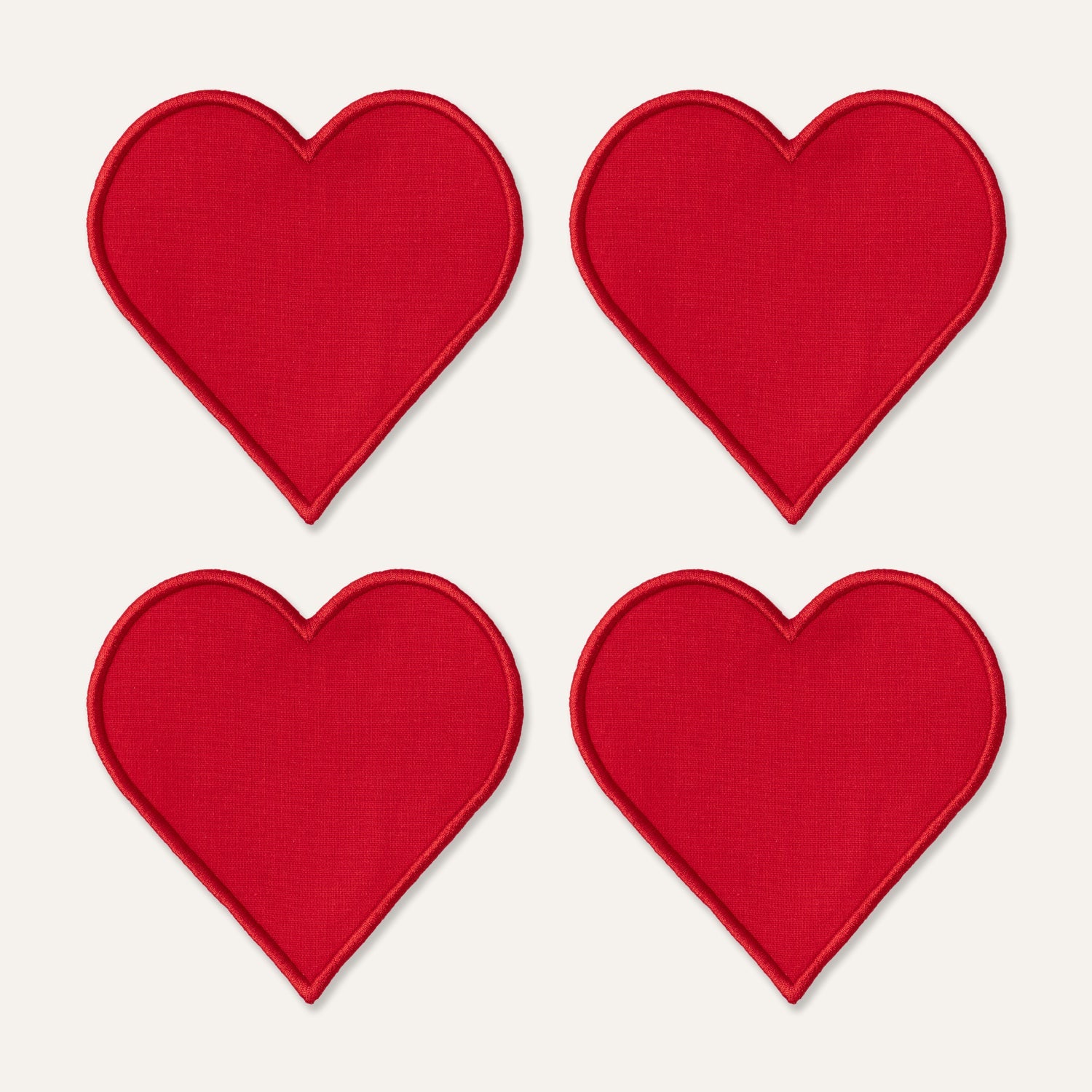 linnen onderzetters hearts in giftbox