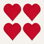 linnen onderzetters hearts in giftbox