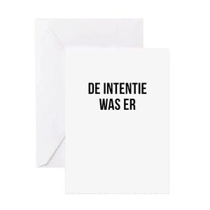 Kaart - De intentie was er