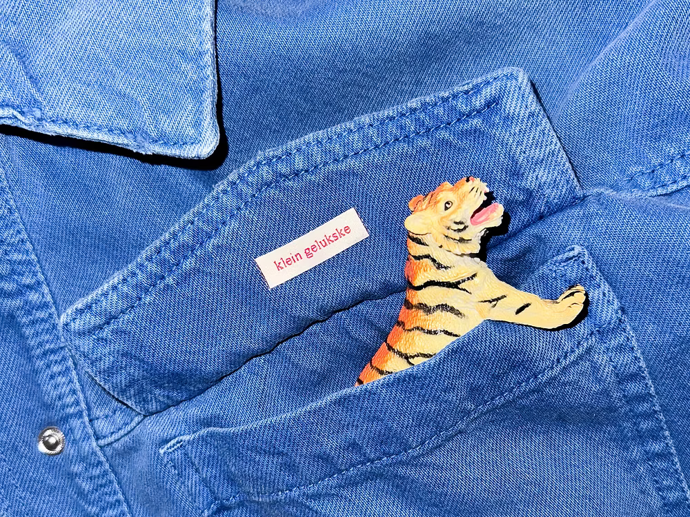 klein gelukske - strijklabel op kaartje