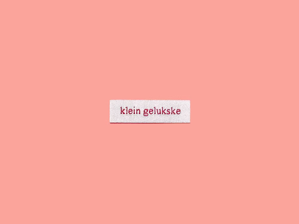 klein gelukske - strijklabel op kaartje