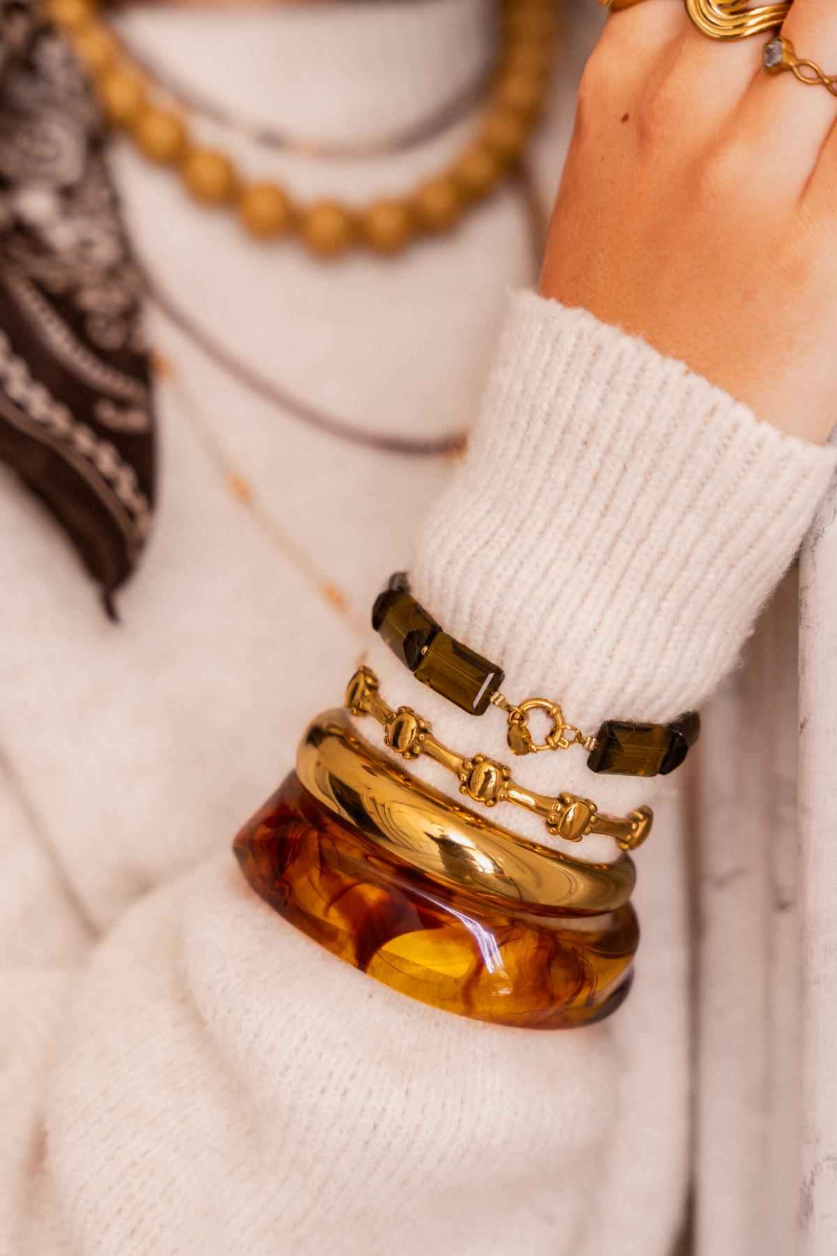 Shiny olive - armband