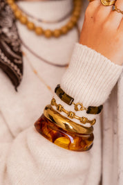 Shiny olive - armband