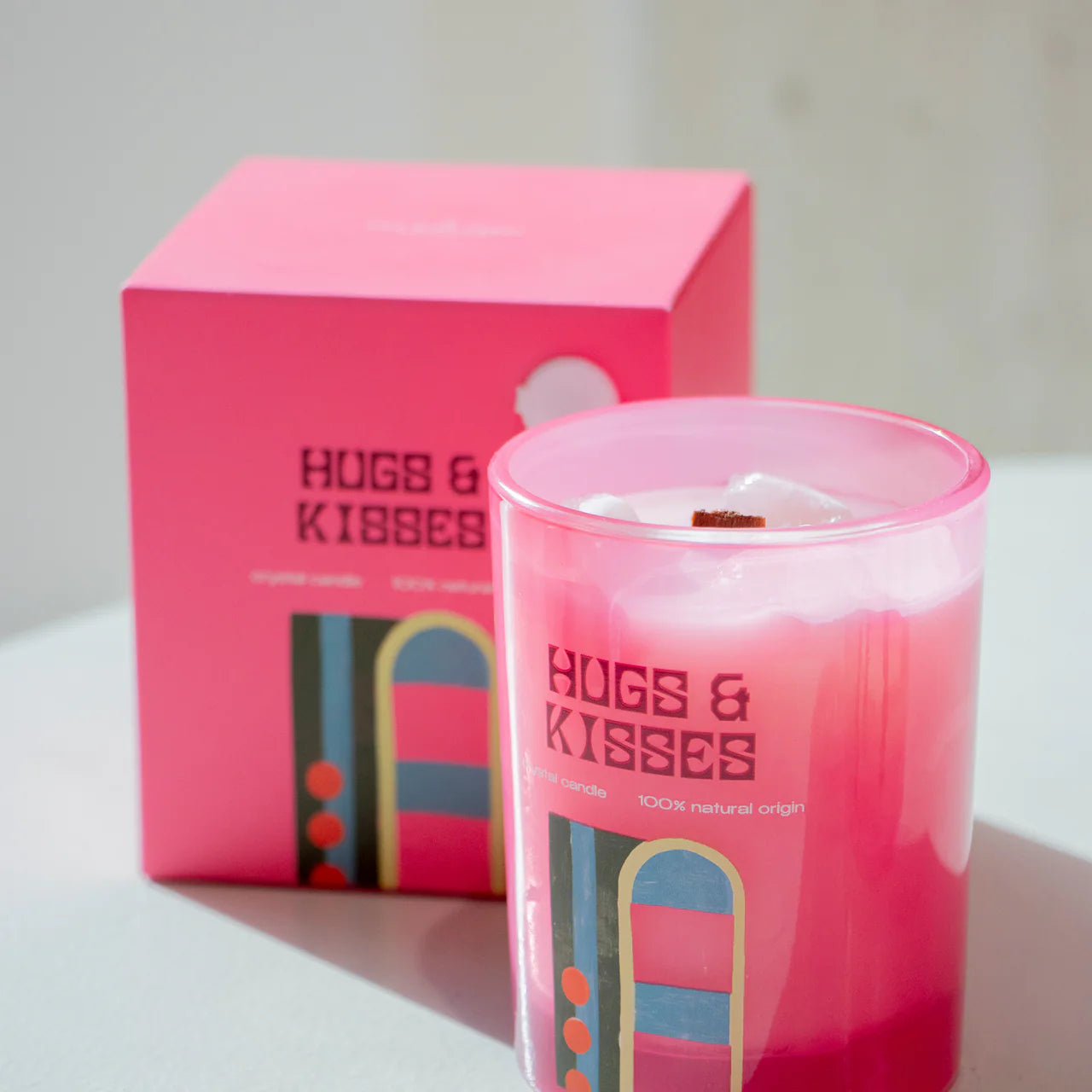 crystal candle - hugs and kisses