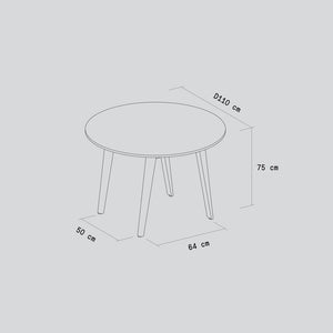 New modern ronde eettafel - eco-certified wood