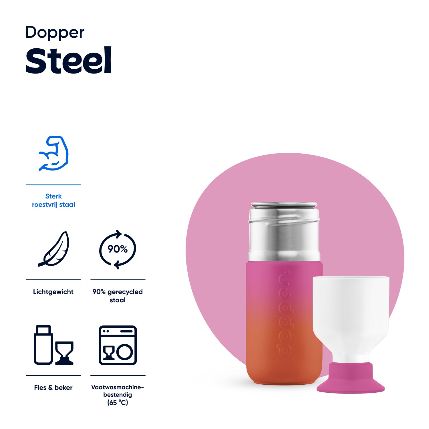 dopper steel - sunset pink