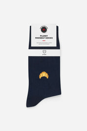 croissant navy socks