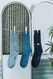 croissant navy socks