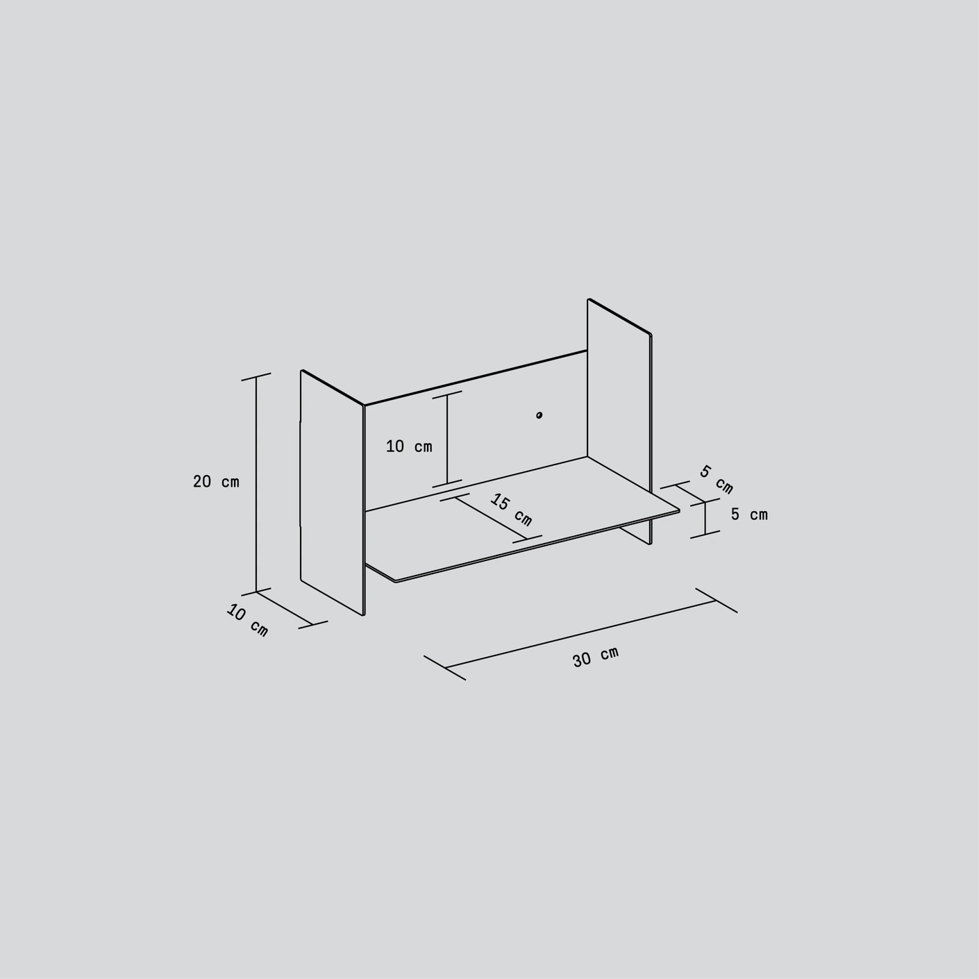 pli wall shelf with hooks