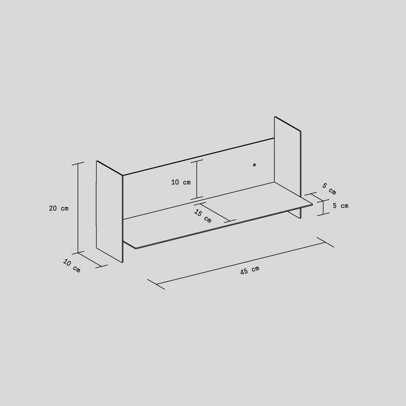 pli wall shelf with hooks