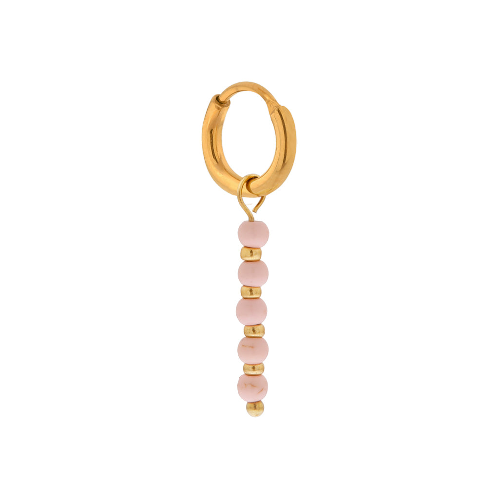Oorbel - pink dottie hoop