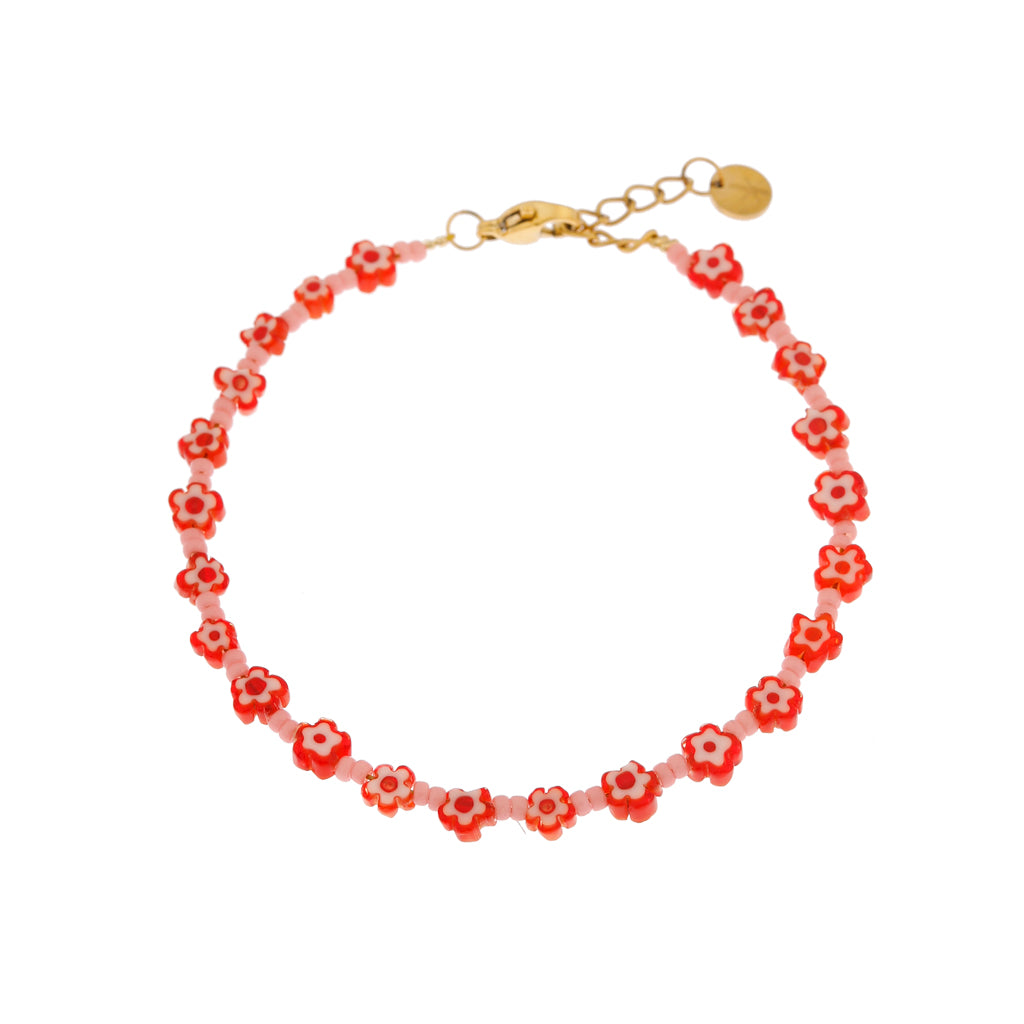 Armband - Red flowers