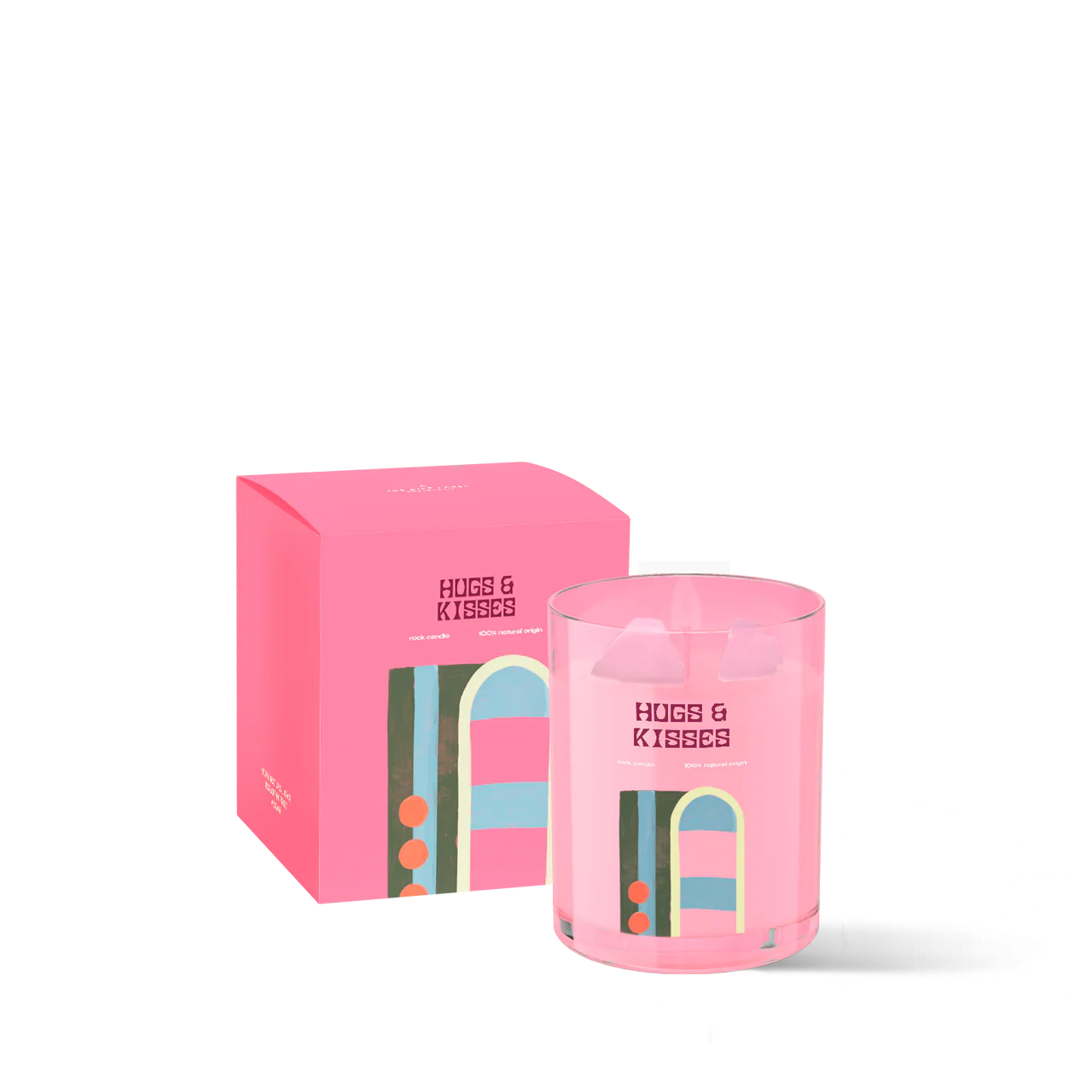 crystal candle - hugs and kisses