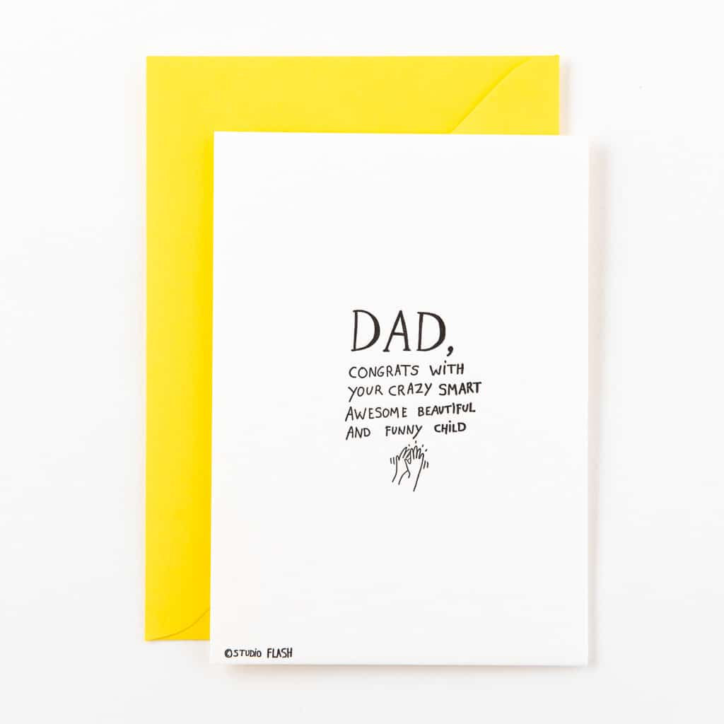 Letterpress kaart - Dad, congrats with your crazy...