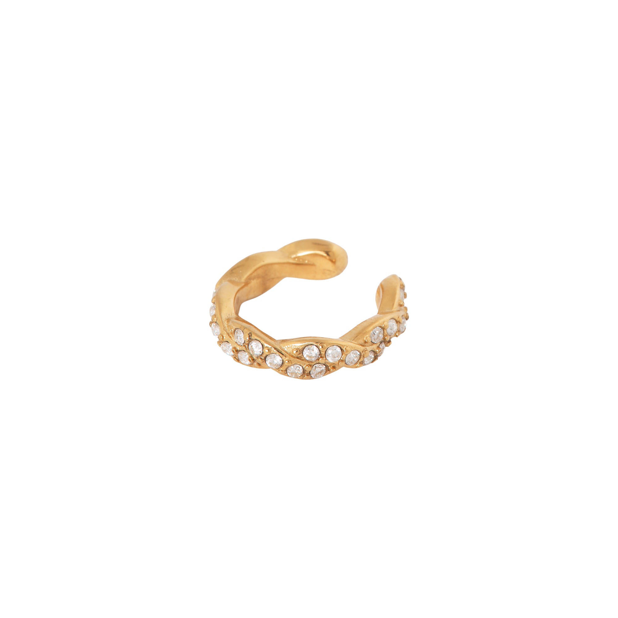 Shiny braid ear cuff