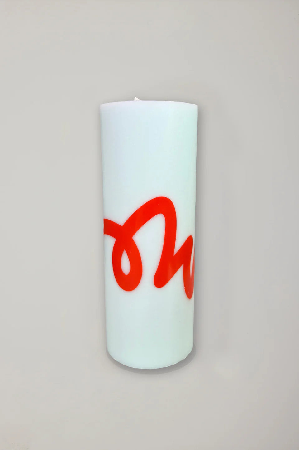 pillar candle - mint/red