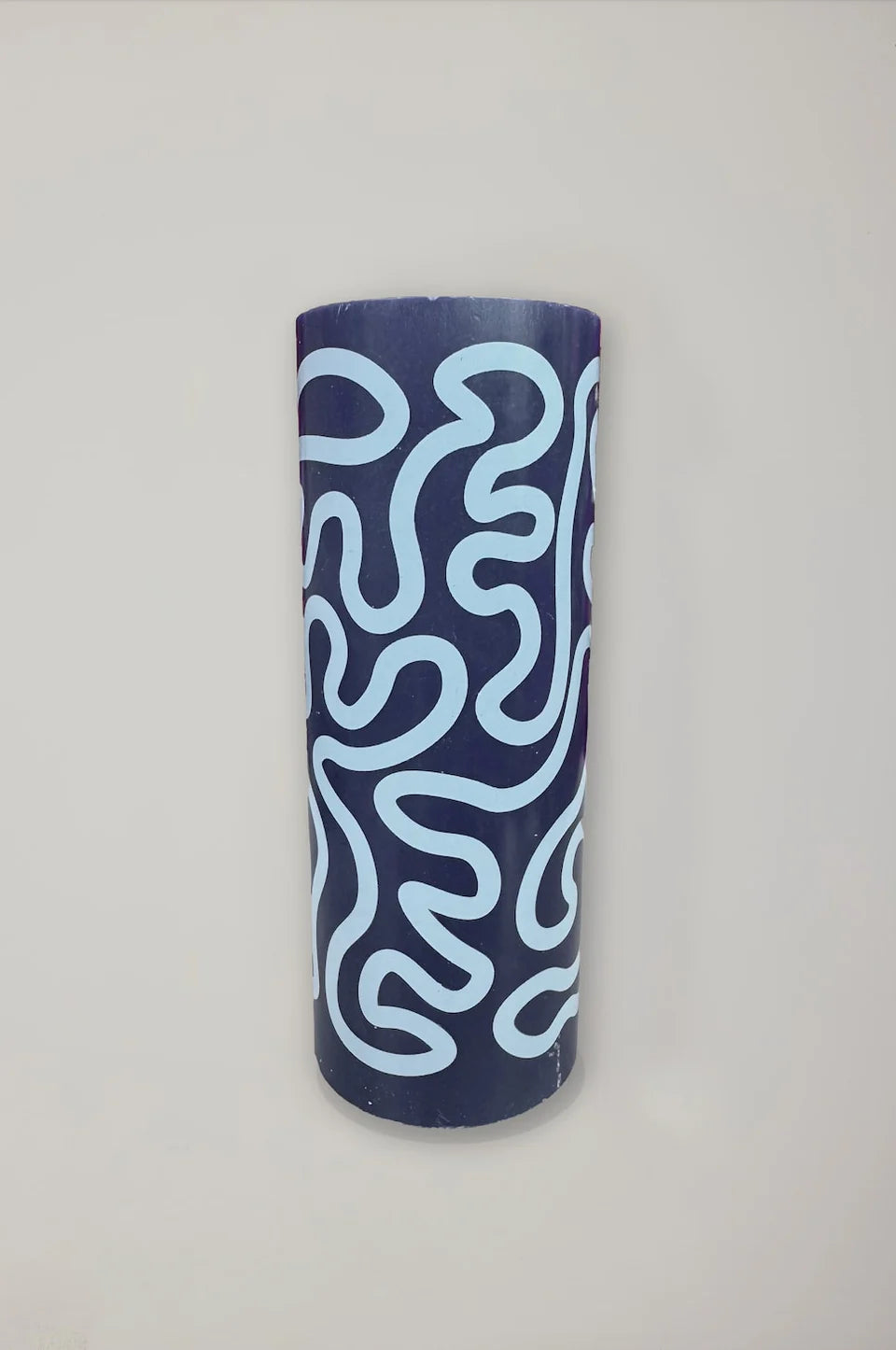pillar candle - dark blue/light blue