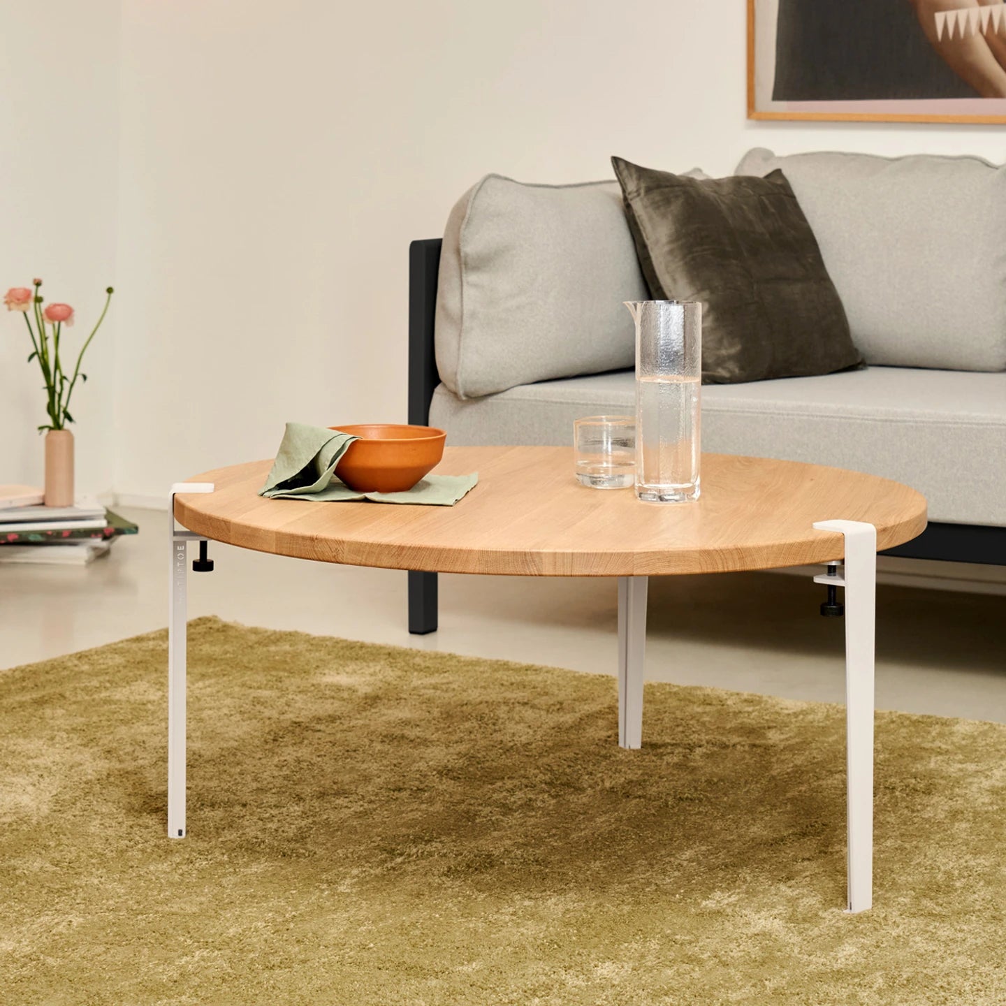 ronde salontafel - eikenhout