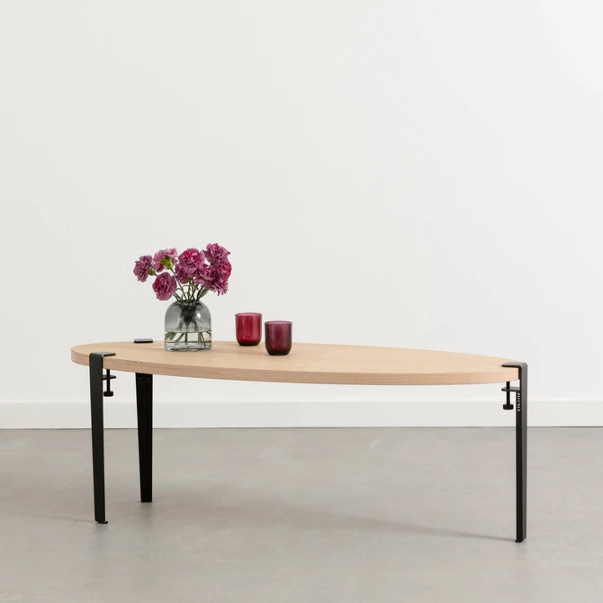 ovale salontafel - eikenhout