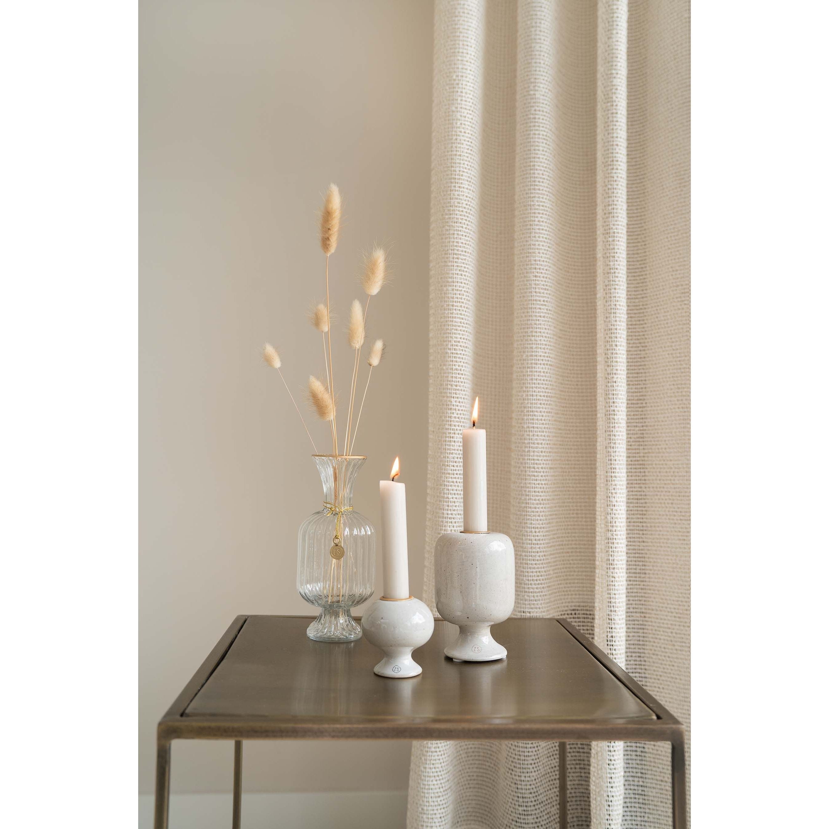 Keramieken kandelaar M glazuur - zand