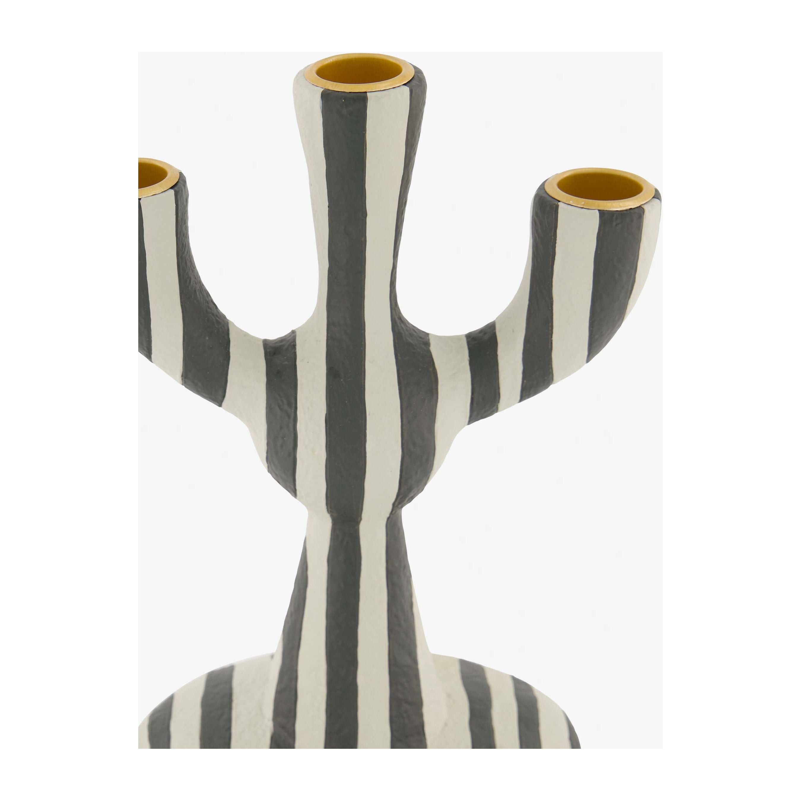 Polystone kandelaar met strepen