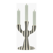Polystone kandelaar met strepen