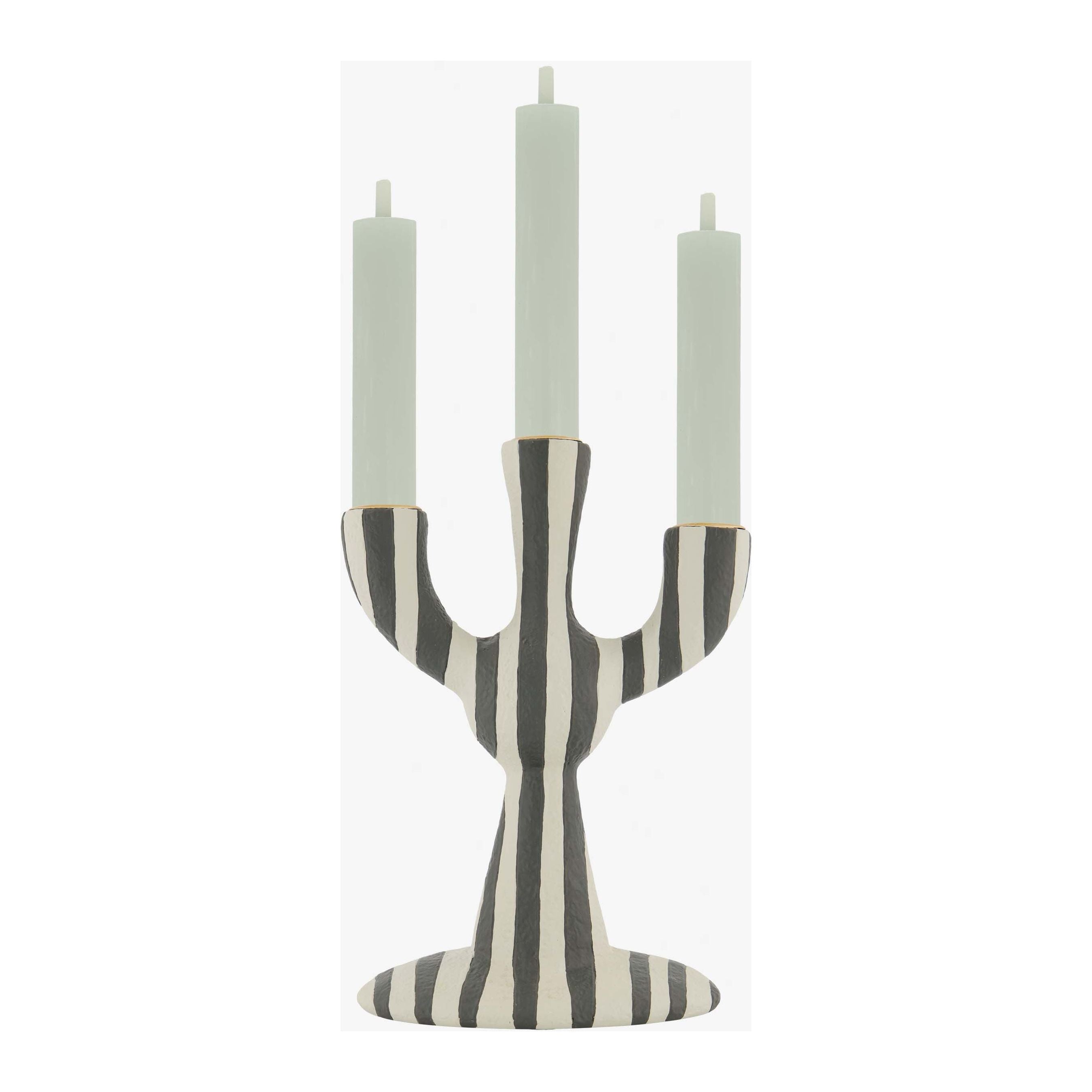 Polystone kandelaar met strepen