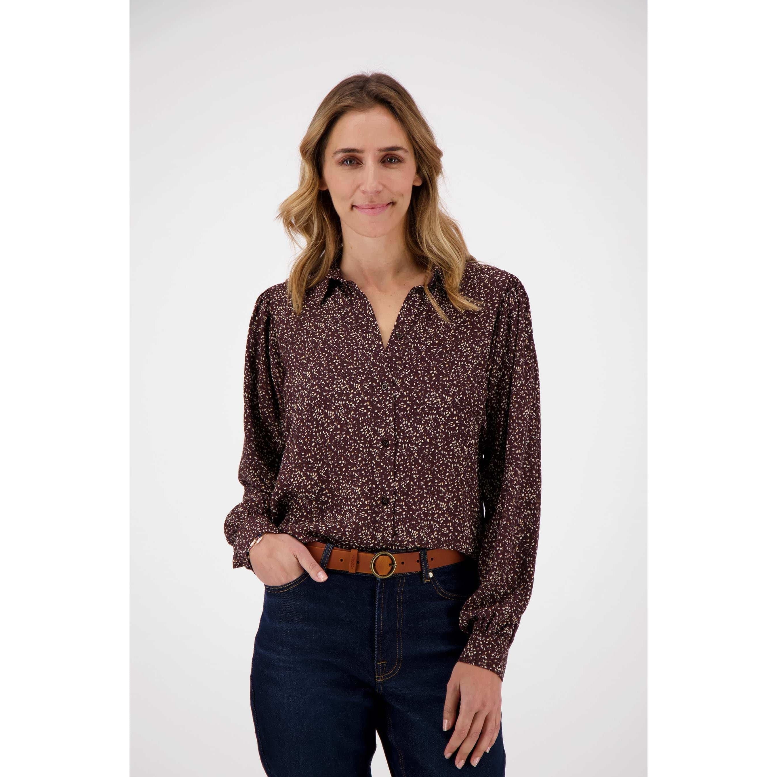 Blouse met wijde mouwen print