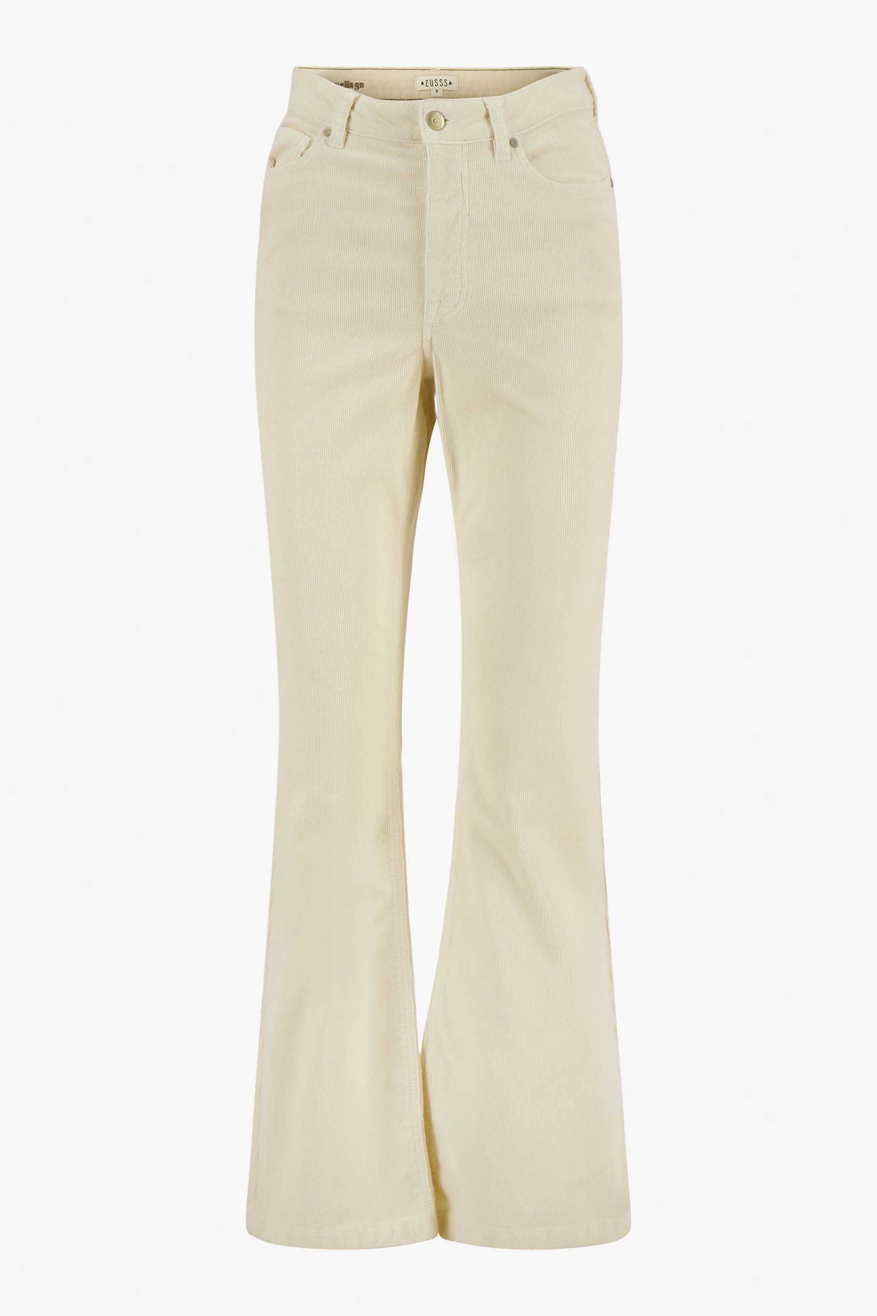 Flared corduroy broek - Ecru