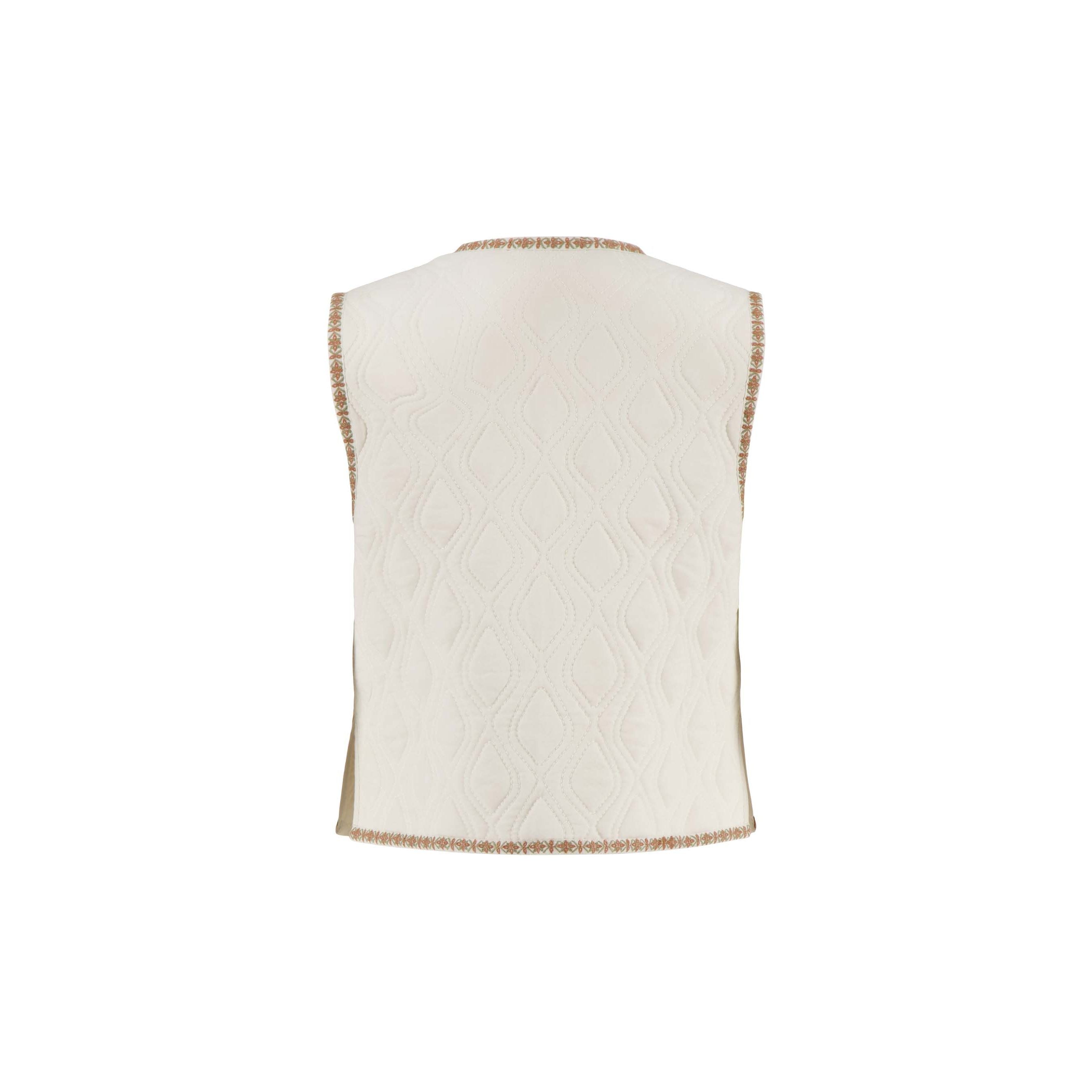 Gilet met borduursels - zand