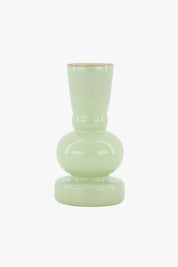 Glazen kandelaar M - saliegroen