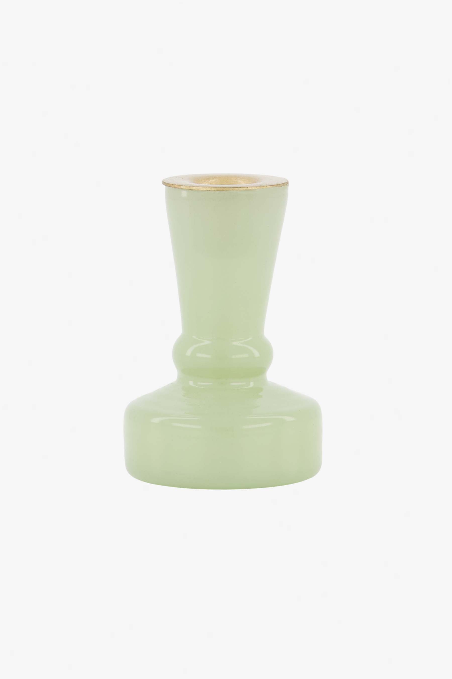 Glazen kandelaartje S - saliegroen