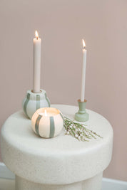 Glazen kandelaartje S - saliegroen