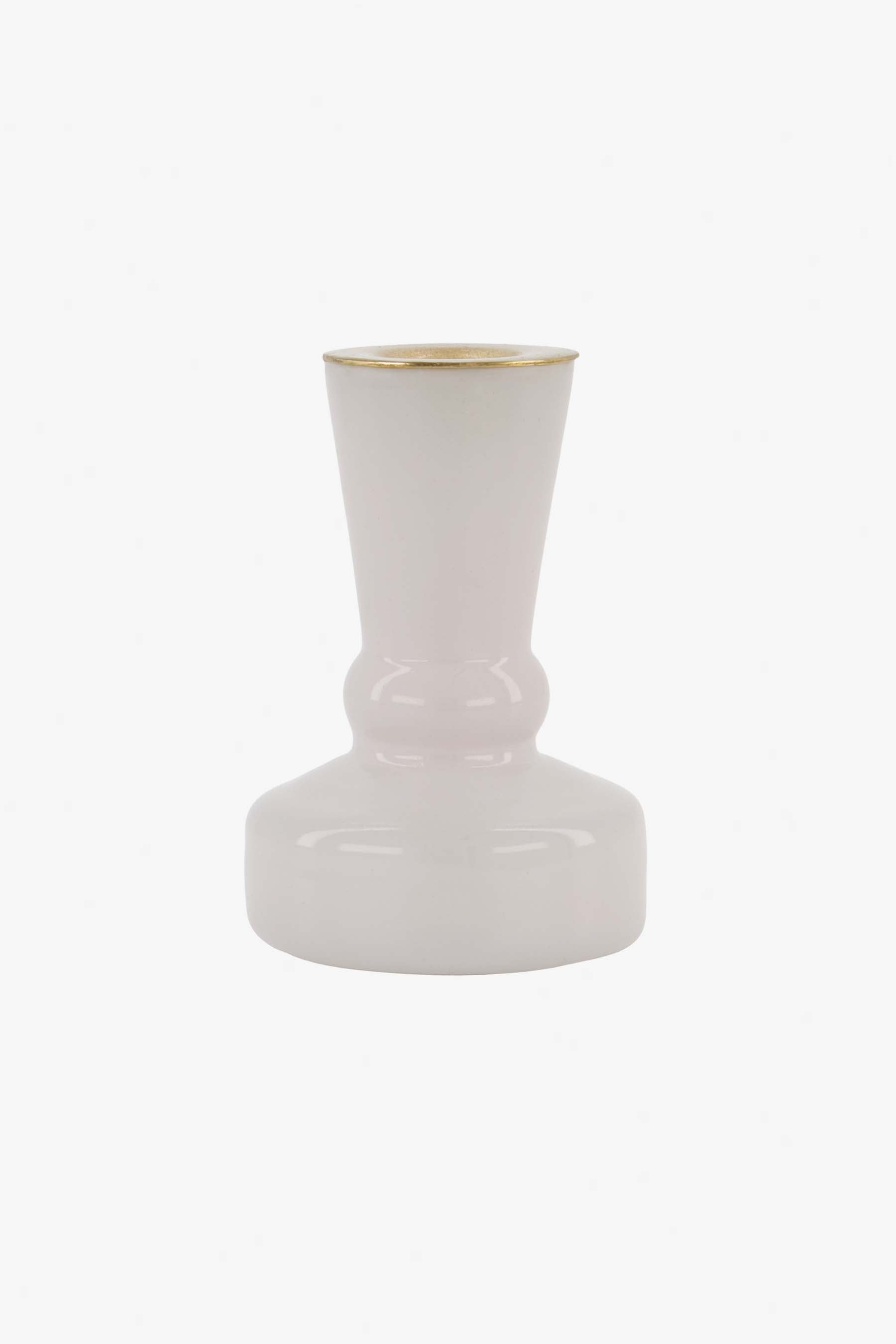 Glazen kandelaartje S - wit