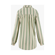 Oversized blouse met streep - saliegroen