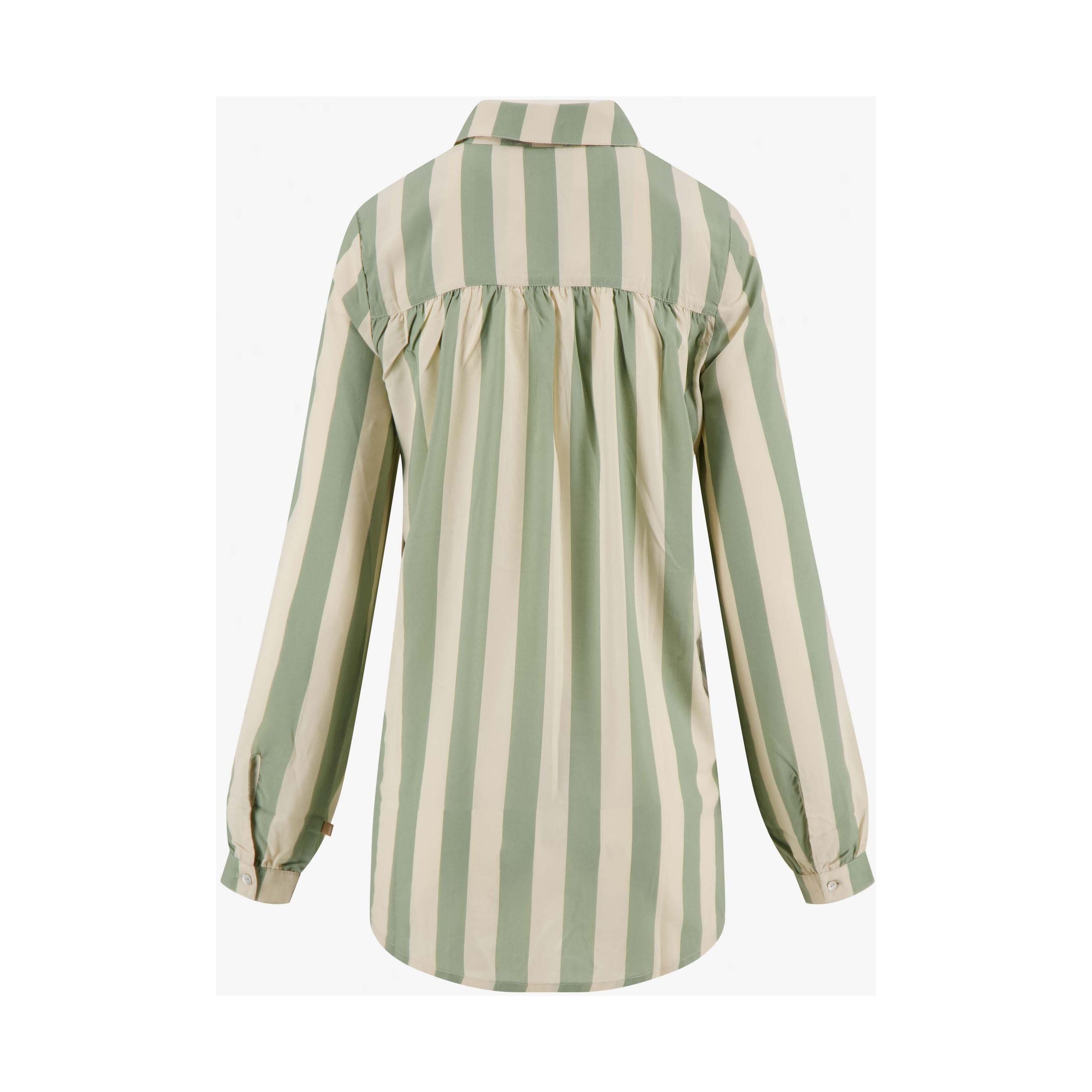 Oversized blouse met streep - saliegroen