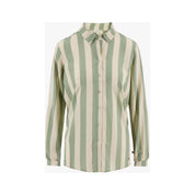 Oversized blouse met streep - saliegroen