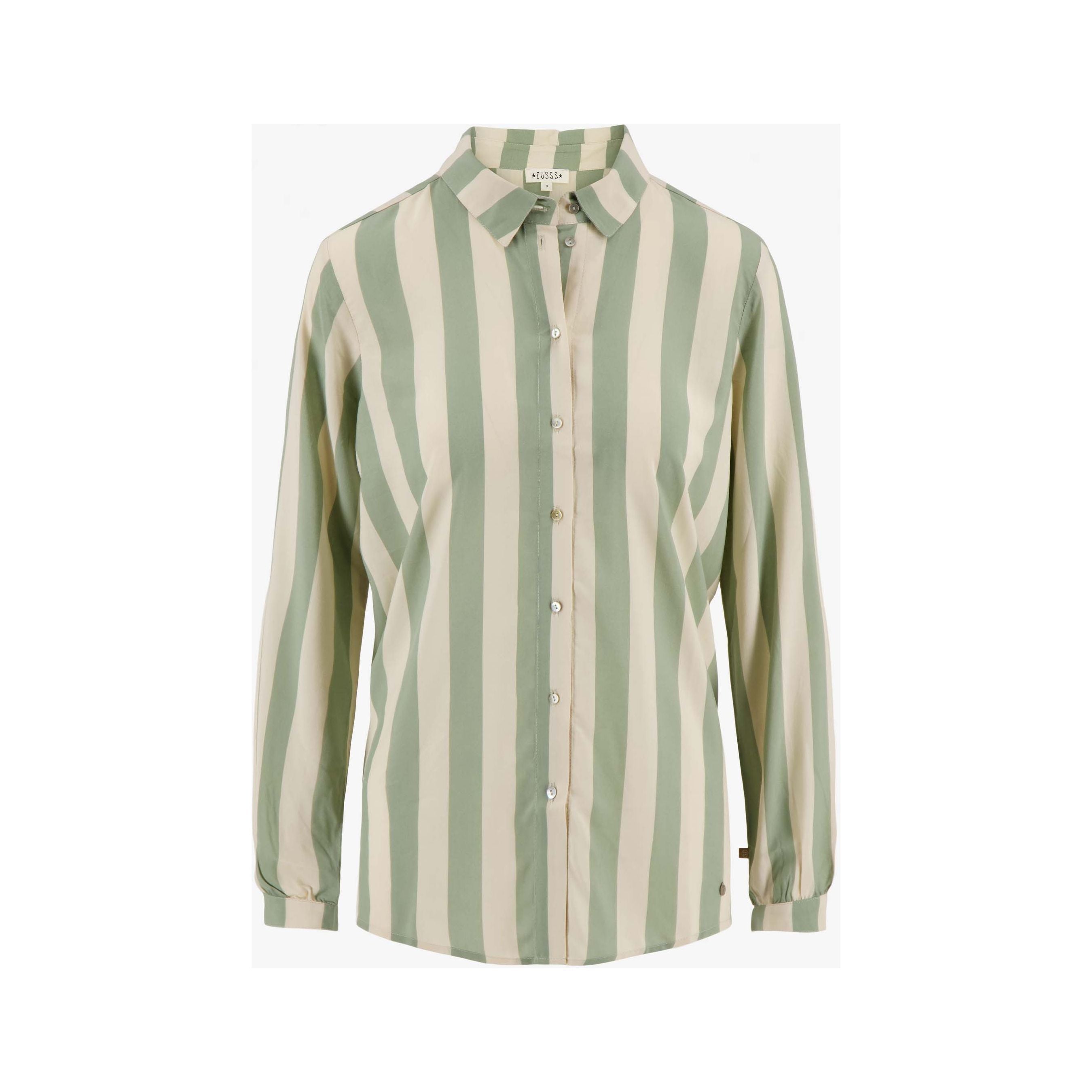 Oversized blouse met streep - saliegroen