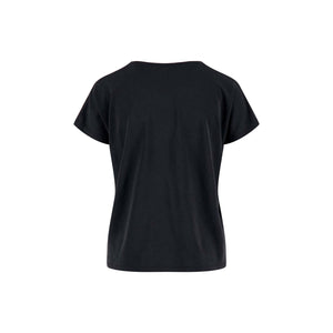 T-shirt met v-hals - off black